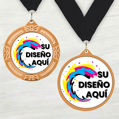 Medalla de Metal Personalizada de 2.5" con Cinta MDL751